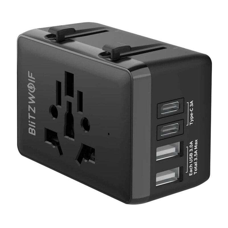 Blitzwolf BW-TA1 4-in-1-Reiseadapter 2xUSB + C + PD 20 W