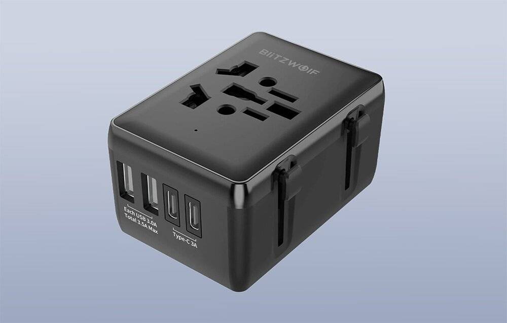 Blitzwolf BW-TA1 4-in-1-Reiseadapter 2xUSB + C + PD 20 W