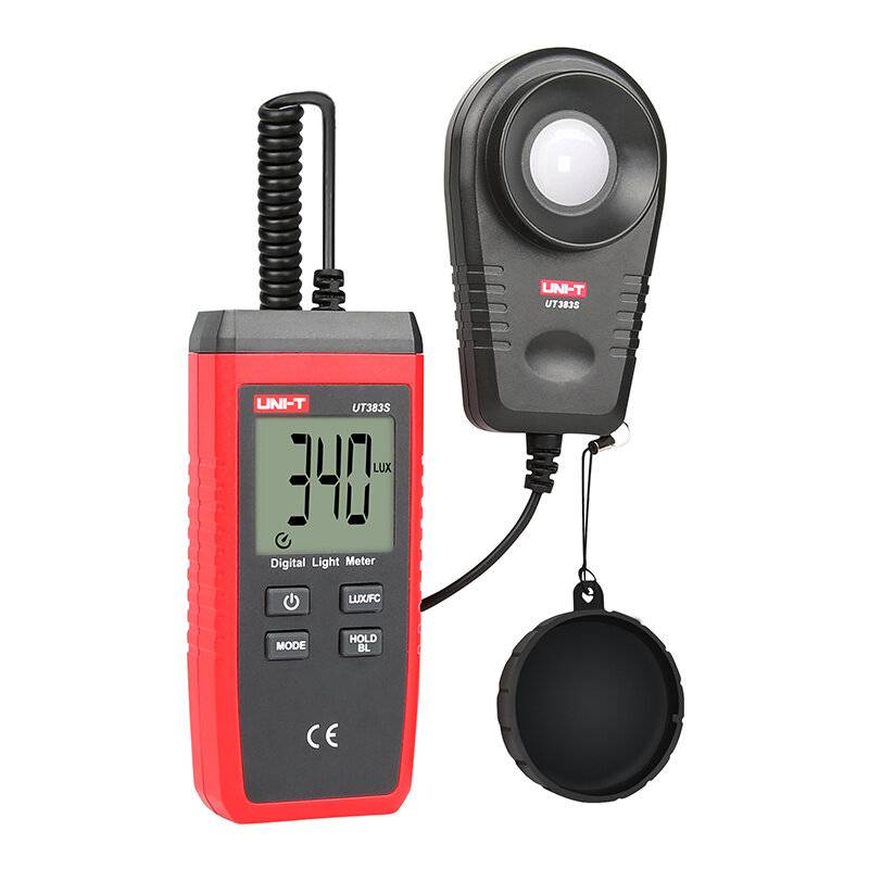 Digitales Luxmeter mit Anzeige von „340 LUX