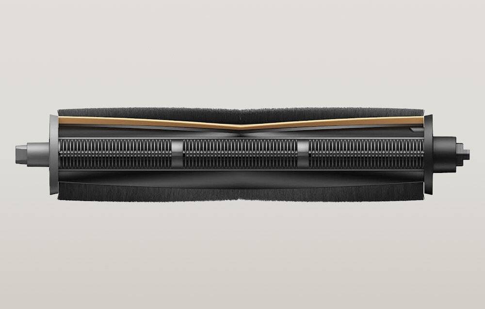 Nahaufnahme eines abstrakten Designs, das einem futuristischen Luftauslass oder architektonischen Element ähnelt, mit glatten Linien und dunklen strukturierten Elementen.