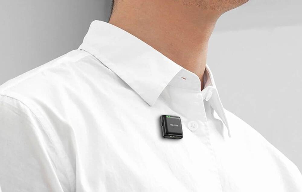 TELESIN kabelloses Ansteckmikrofon + Powerbank für Smartphones (USB-C)