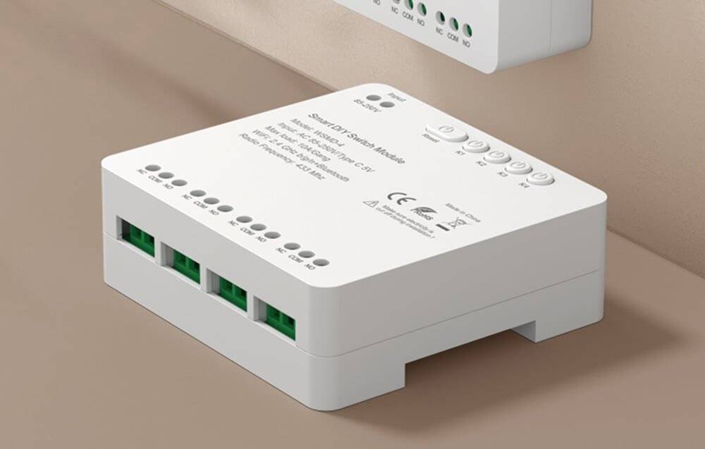 ZigBee 4-Kanal-Schaltmodul mit potentialfreiem DC 32V-Kontakt Avatto ZWSMMD-4-250V