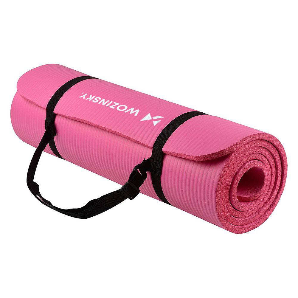 Wozinsky Gymnastikmatte 181 x 63 x 0,9 cm dicke Gymnastik Yogamatte rosa