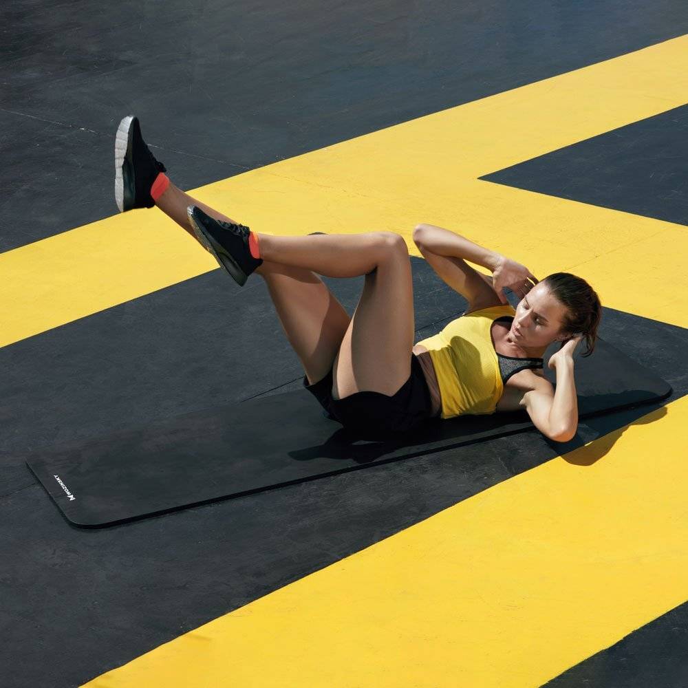 Wozinsky Gymnastikmatte 181 x 63 x 0,9 cm dicke Gymnastik Yogamatte schwarz