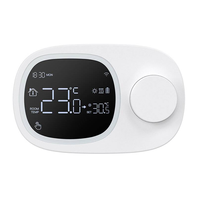 Digitales Thermostat zeigt „Raumtemperatur 23°C