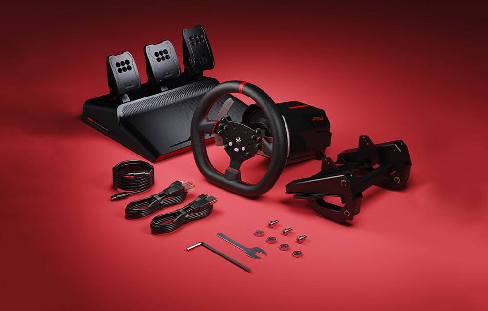 PXN-V10 Pro Gaming-Set – Lenkrad + Pedale + Befestigungsklammern