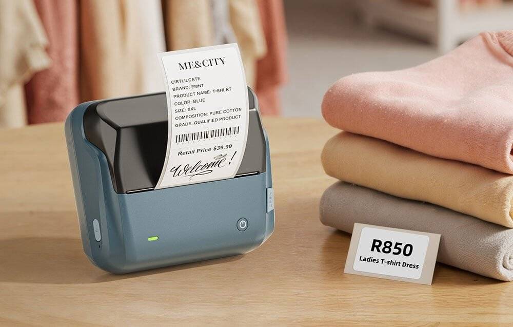 Niimbot B4 Tragbarer Etikettendrucker (blau)