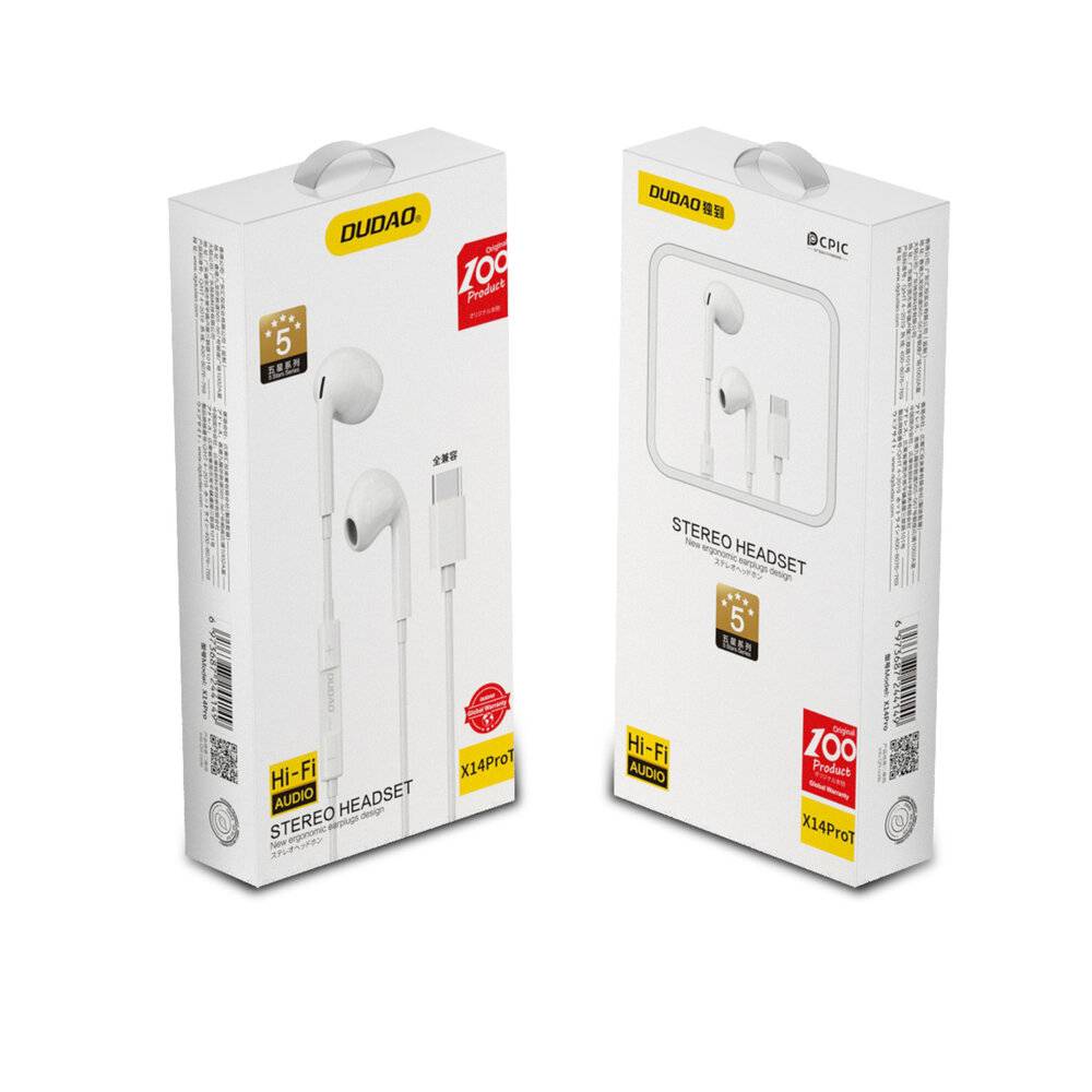 Dudao In-Ear-Kopfhörer mit USB-Typ-C-Anschluss weiß (X14PROT)