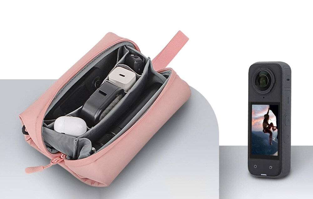 Sunnylife Tasche für OSMO 360/ Insta360 GO Ultra/ OP 3/ Sportkamera/ Smartphone/ OSMO (rosa)