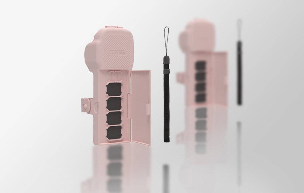 Sunnylife Schutzhülle mit Trageriemen und Umhängeband für Osmo Pocket 3 (rosa)