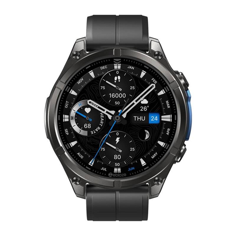 Zeblaze Vibe 8 Abyss Smartwatch, 1,43" AMOLED, MIL-STD 810H, IP69K, Schwarz