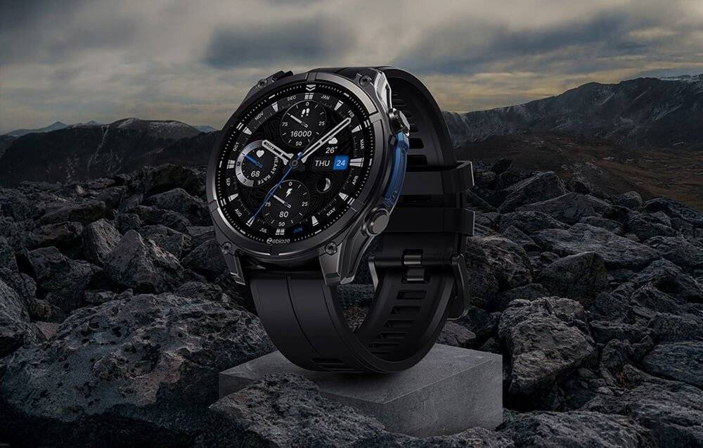 Zeblaze Vibe 8 Abyss Smartwatch, 1,43" AMOLED, MIL-STD 810H, IP69K, Schwarz