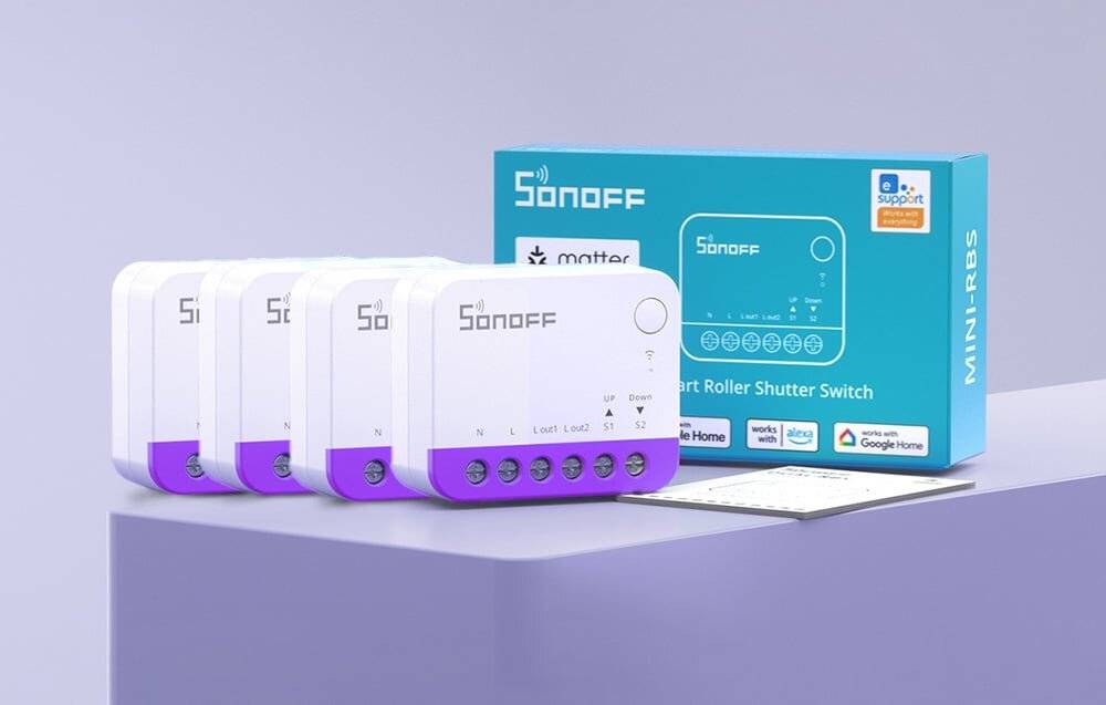 Sonoff MINI-RBS WiFi Smart Mini-Rollladenschalter (4 Stück)