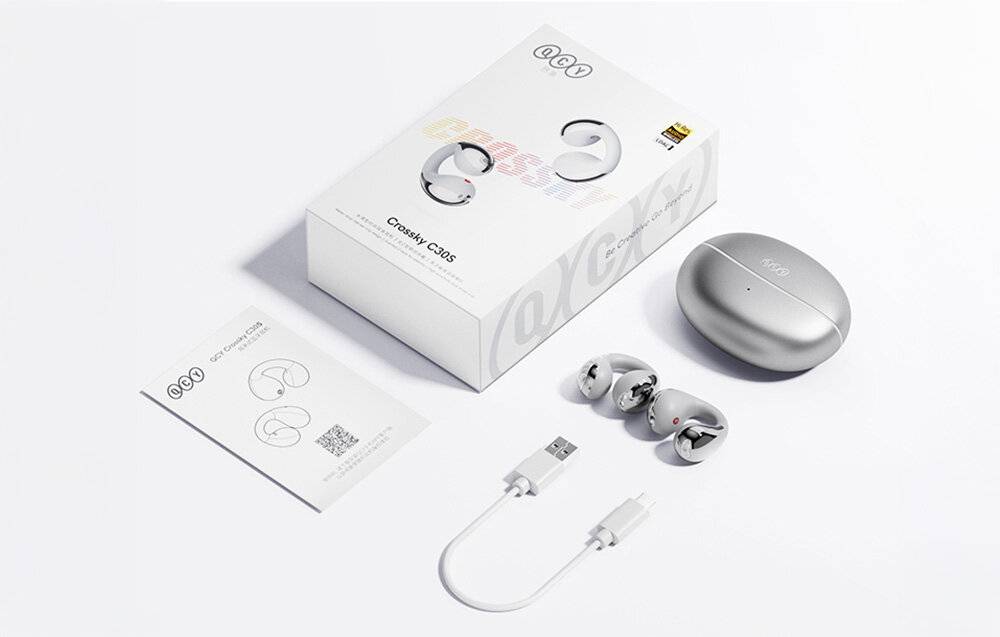 QCY Crossky Clip C30S Kopfhörer (silber)