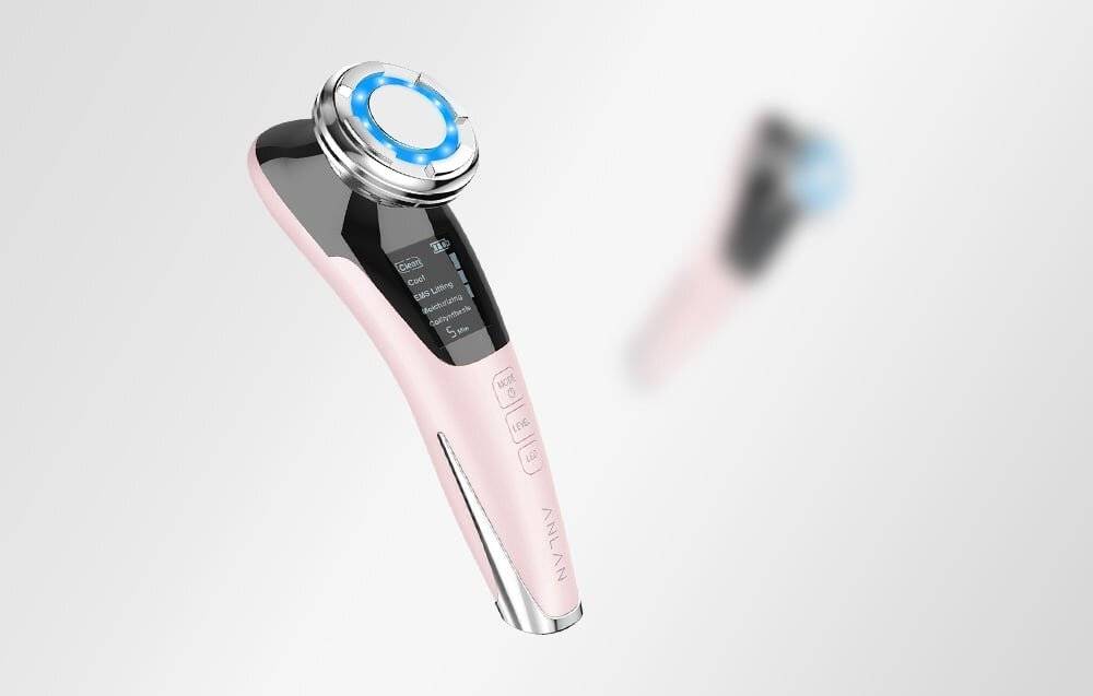 ANLAN Ultraschall-Gesichtsmassagegerät 01-ADRY11-001 (rosa)