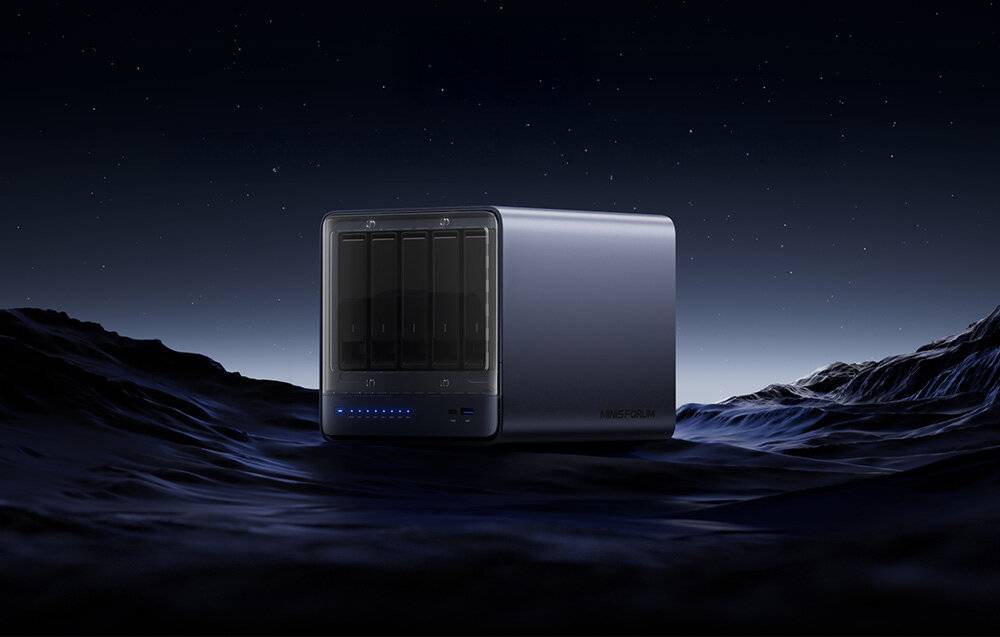 MINI-PC Minis Forum NAS N5 AMD Ryzen 7 H255, 16 GB + 128 GB Betriebssystemspeicher