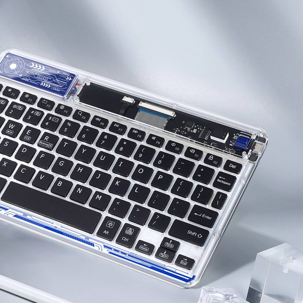 Dux Ducis Keyboard (CK Series) Kabellose Tastatur für Laptop/Tablet/Telefon – Transparent