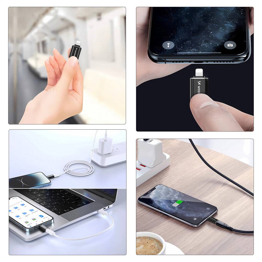 Wozinsky WALC-01 Lightning auf USB-C Adapter - Schwarz
