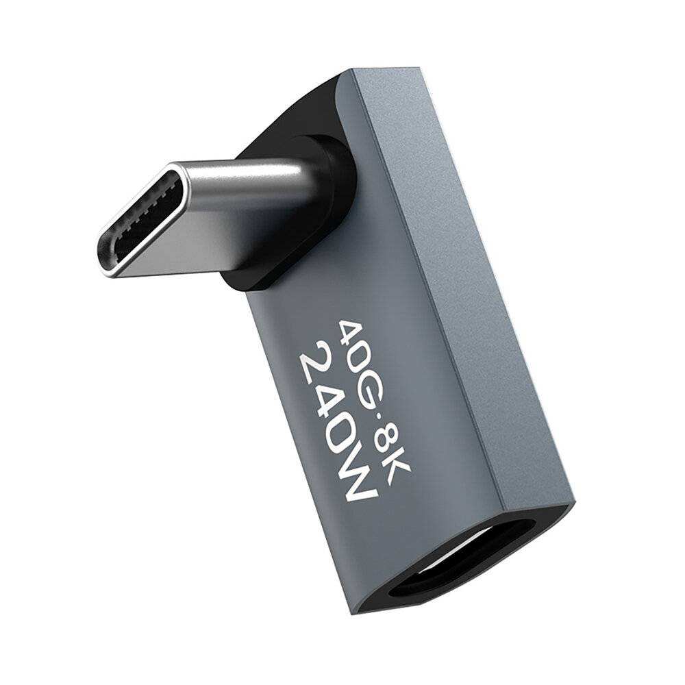 Wozinsky WPKF-01 USB-C - USB-C 40Gb/s 240W 8K OTG Winkeladapter - Grau