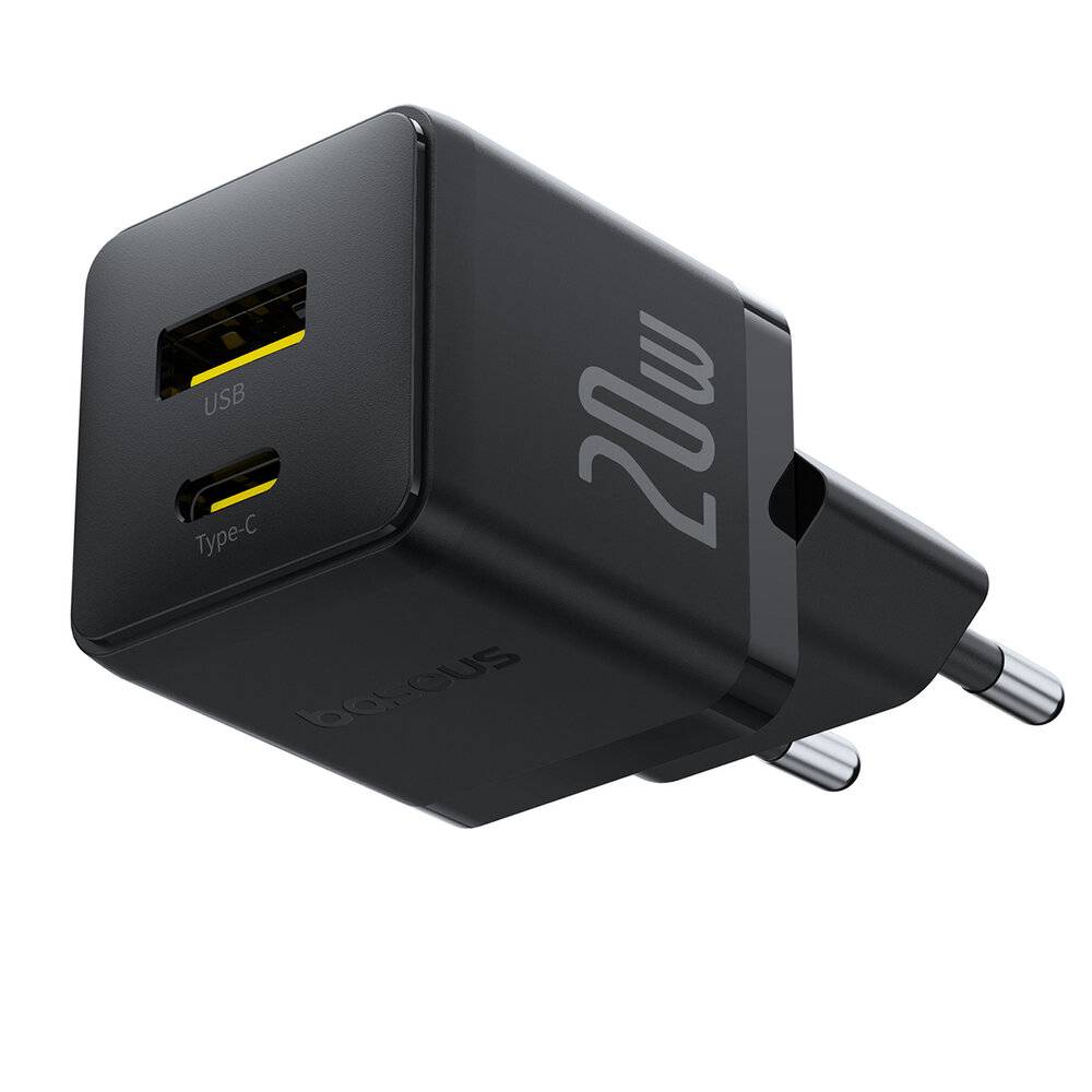 Baseus Palm 20W USB-C USB-A Wandladegerät - Schwarz