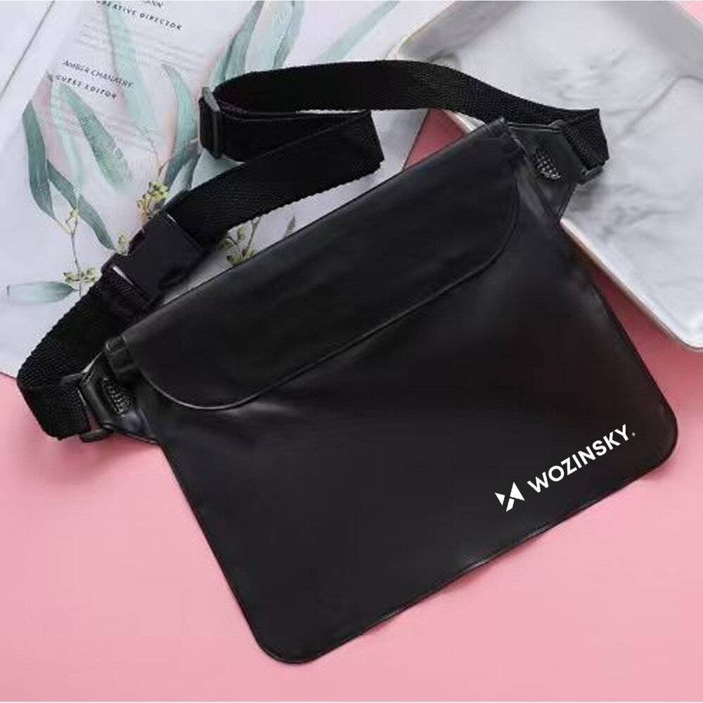 Wozinsky WWS-01 Wasserdichte PVC-Bauchtasche - Schwarz