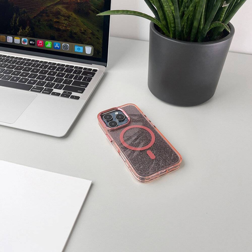 Glitter Case MagSafe Kompatibel für iPhone 17 Pro - Rosa