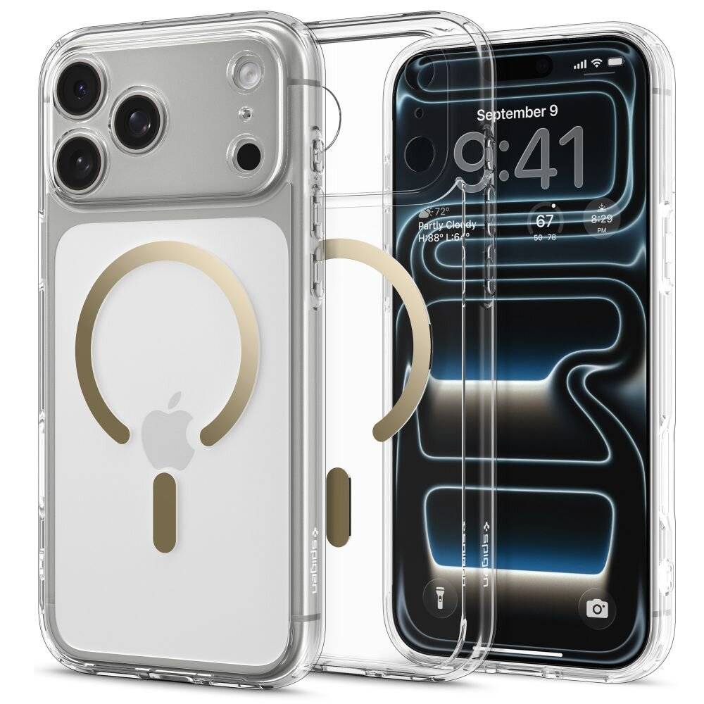 Spigen Ultra Hybrid MagSafe Case für iPhone 17 Pro - Transparent Gold