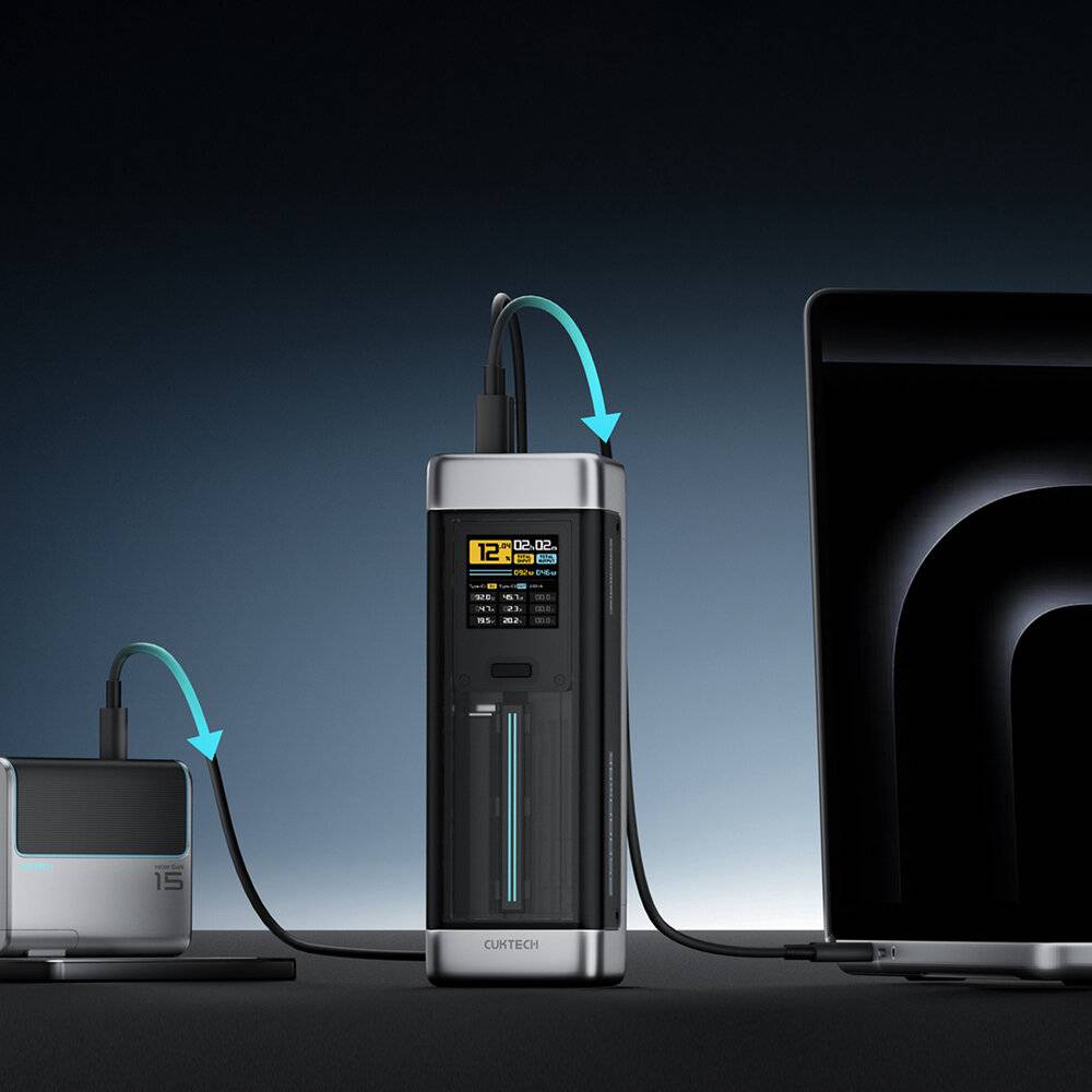 Powerbank Cuktech CUK00P23GLBK 210W 25000mAh Power Bank 2 x USB-C 1 x USB-A - schwarz
