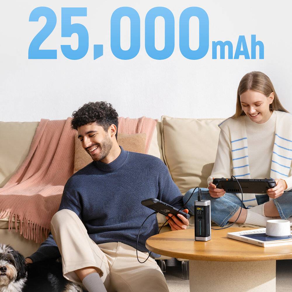 Powerbank Cuktech CUK00P23GLBK 210W 25000mAh Power Bank 2 x USB-C 1 x USB-A - schwarz