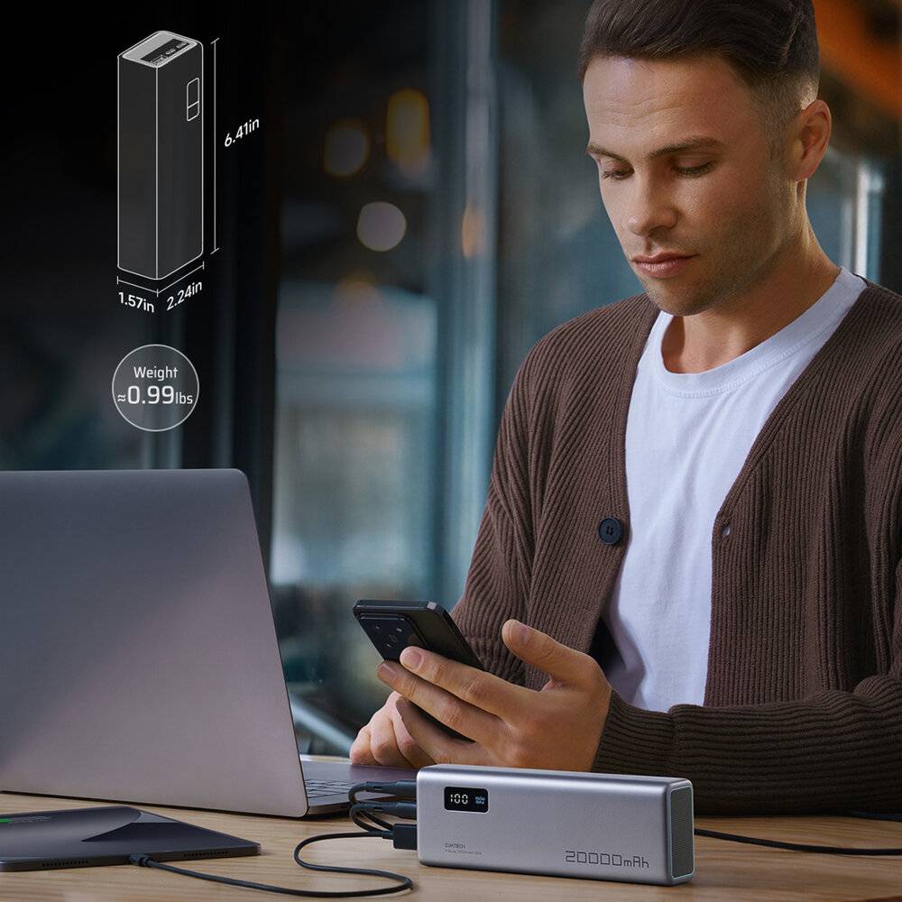 Cuktech P+Serie Nr. 15 Powerbank 150W 20000mAh - Grau