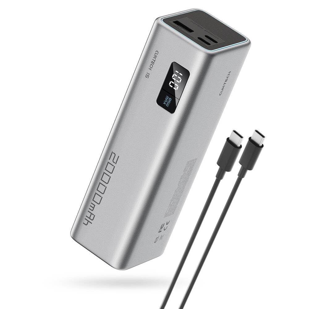 Powerbank Cuktech CUKP200XGLGR 100W 20000mAh 2 x USB-C 1 x USB-A - grau