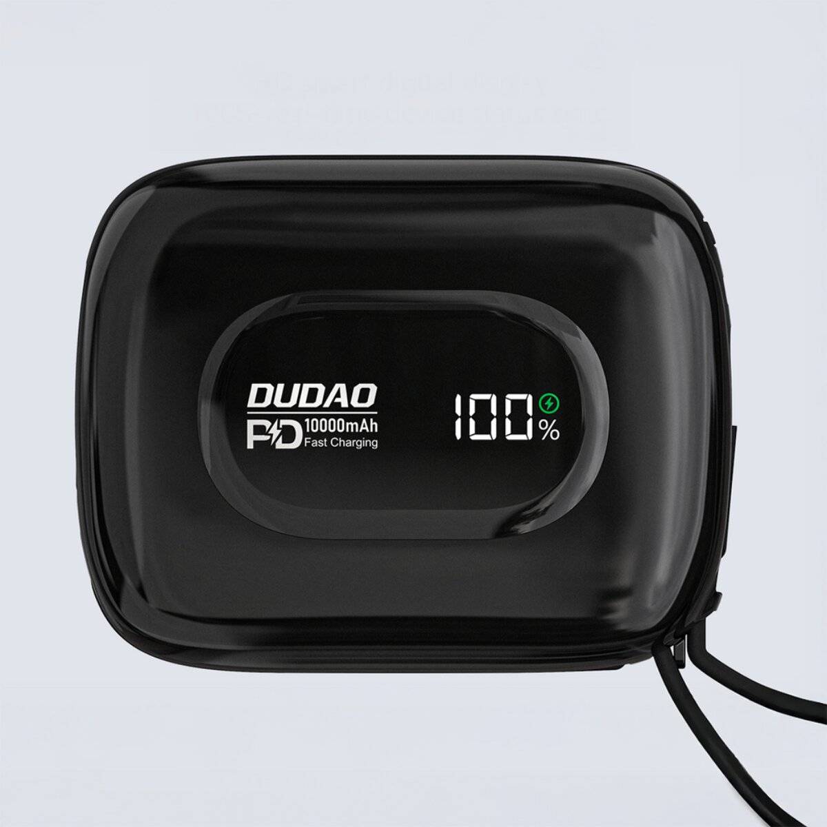 Ein schwarze Powerbank mit 