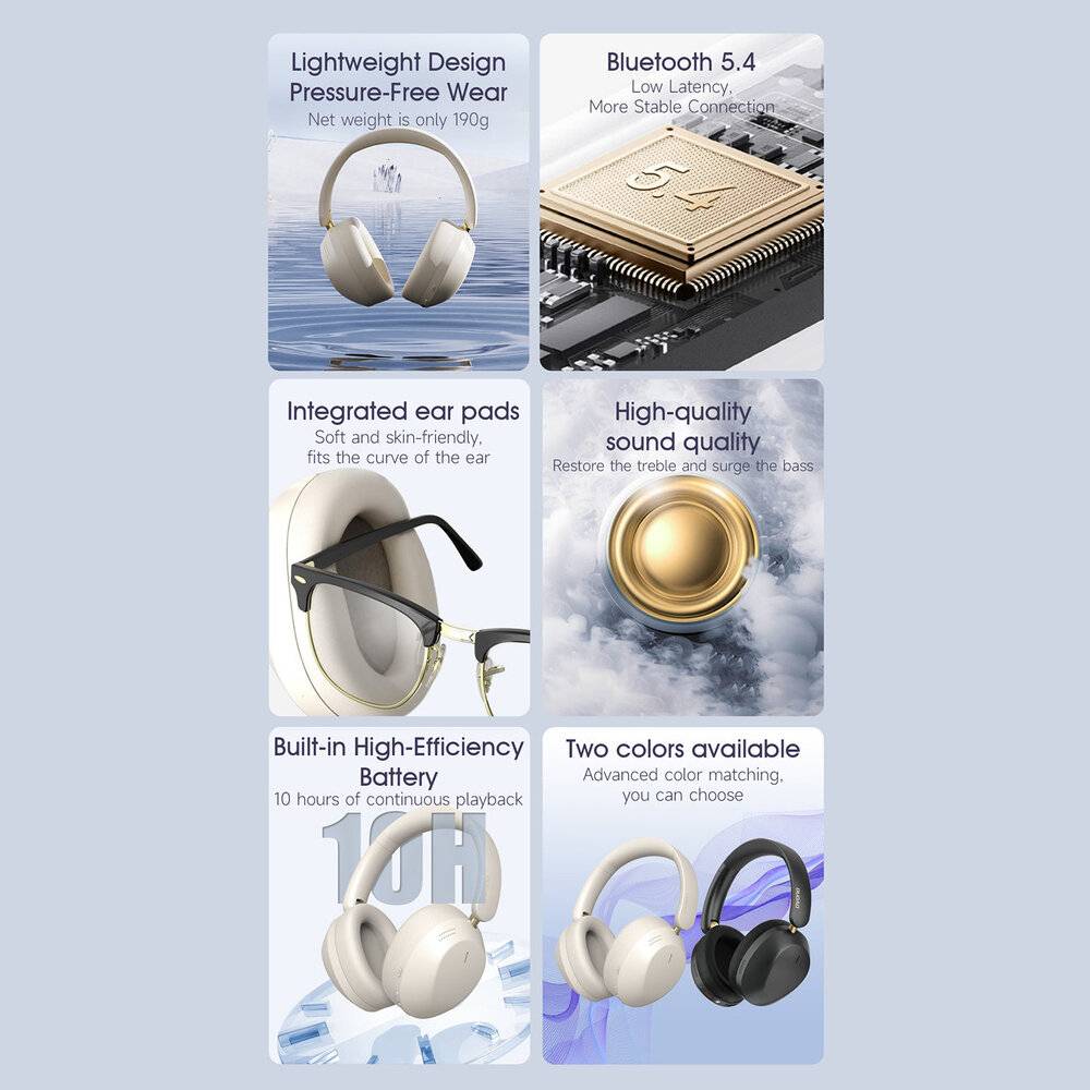 Dudao X22 Max Kabellose On-Ear-Bluetooth-Kopfhörer mit ANC - Beige