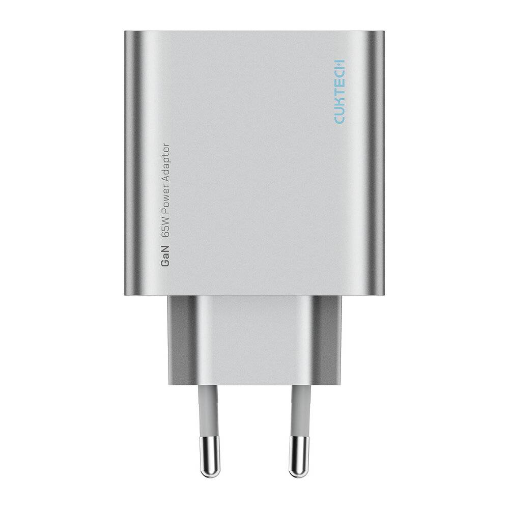 Cuktech 65W GaN 2xUSB-C 1xUSB-A Wandladegerät – Grau