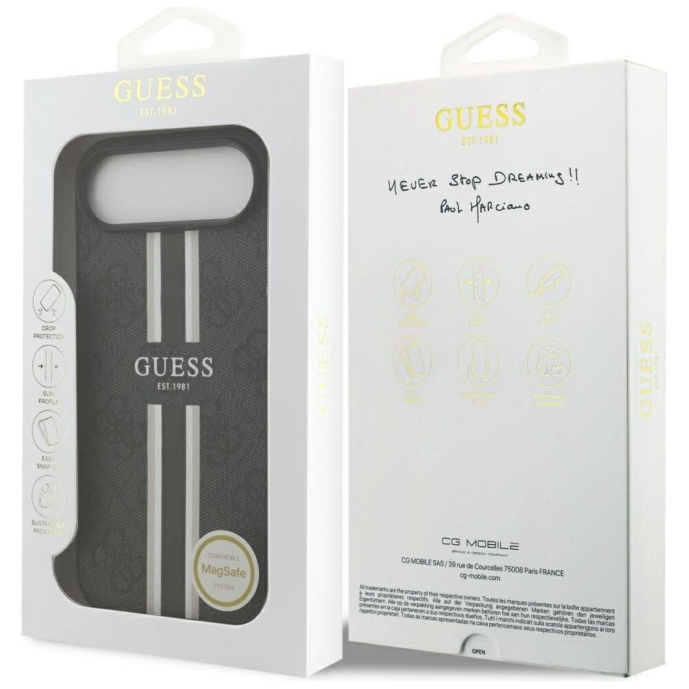 Guess 4G MagSafe-Hülle Printstreifen iPhone 17 Air – Schwarz