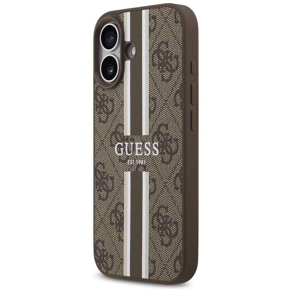 Guess 4G MagSafe-Hülle Printstreifen iPhone 17 – braun