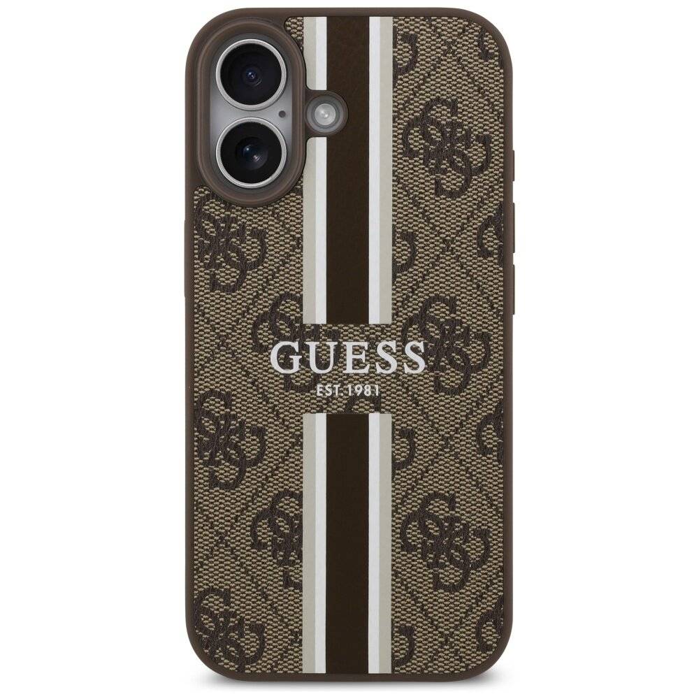 Guess 4G MagSafe-Hülle Printstreifen iPhone 17 – braun
