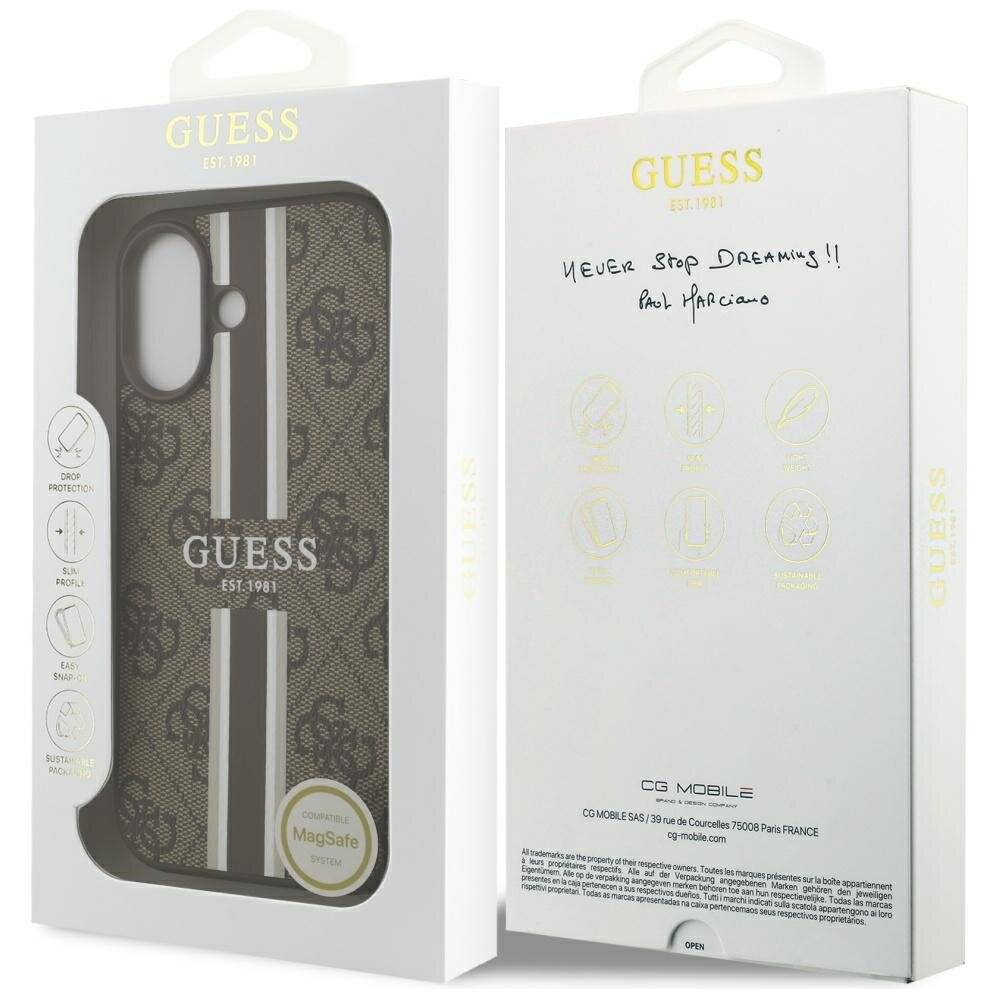 Guess 4G MagSafe-Hülle Printstreifen iPhone 17 – braun