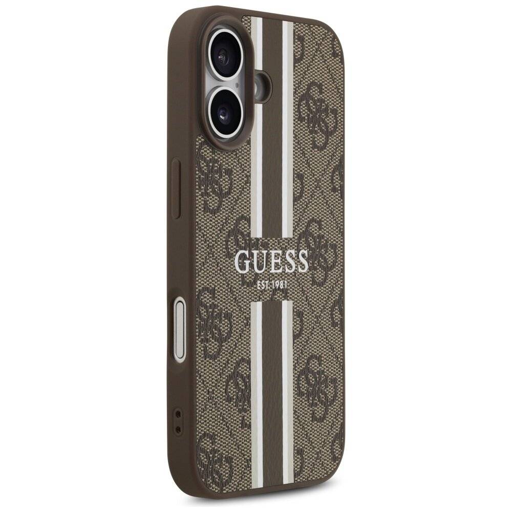 Guess 4G MagSafe-Hülle Printstreifen iPhone 17 – braun