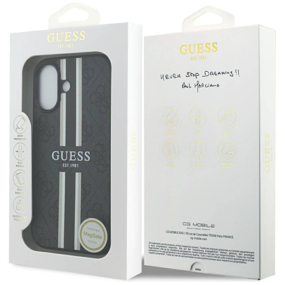 Guess 4G MagSafe-Hülle Printstreifen iPhone 17 – Schwarz