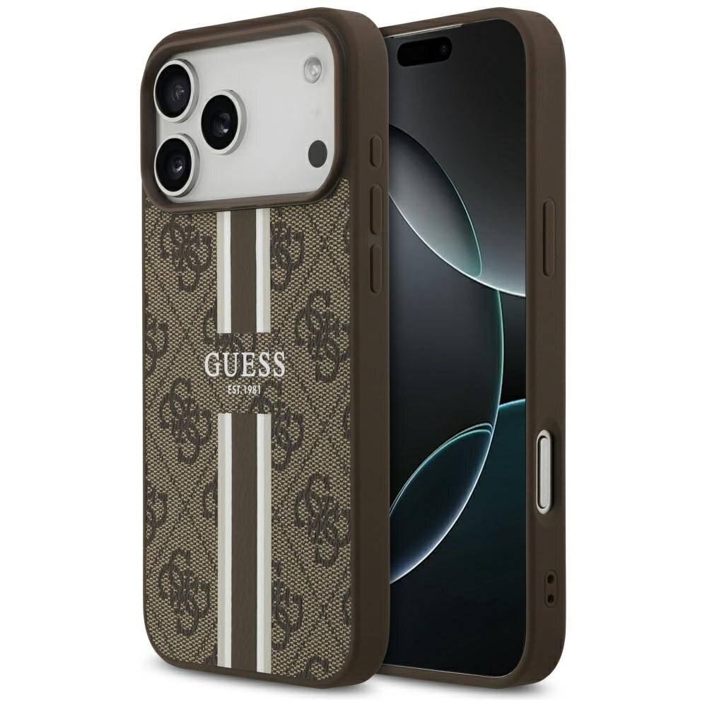 Guess 4G MagSafe-Hülle Printstreifen iPhone 17 Pro Max – braun