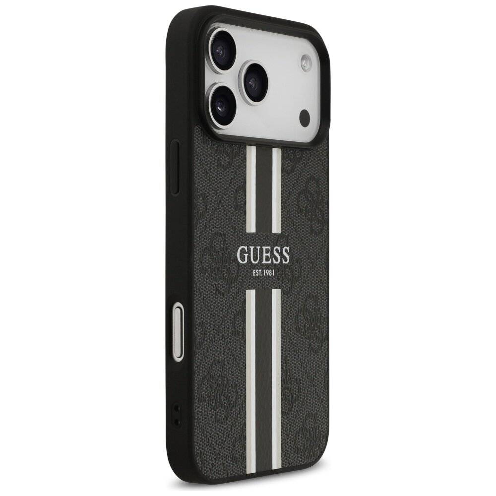 Guess 4G MagSafe-Hülle Printstreifen iPhone 17 Pro Max – Schwarz