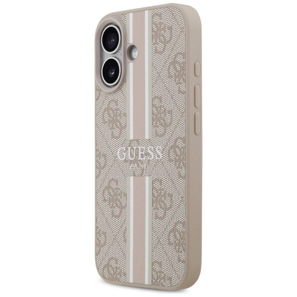 Guess 4G MagSafe-Hülle Streifenmuster iPhone 17 – Pink