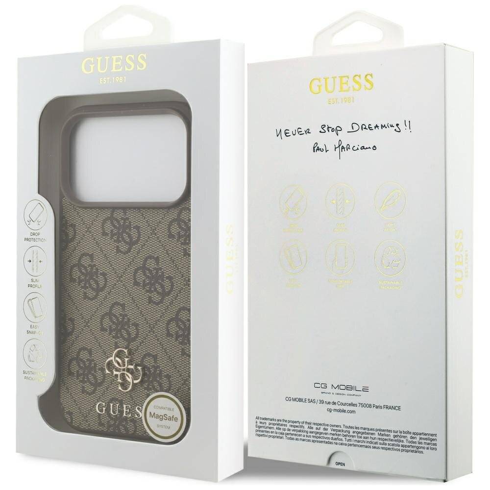 Guess 4G Small Classic Logo MagSafe Hülle iPhone 17 Pro – braun