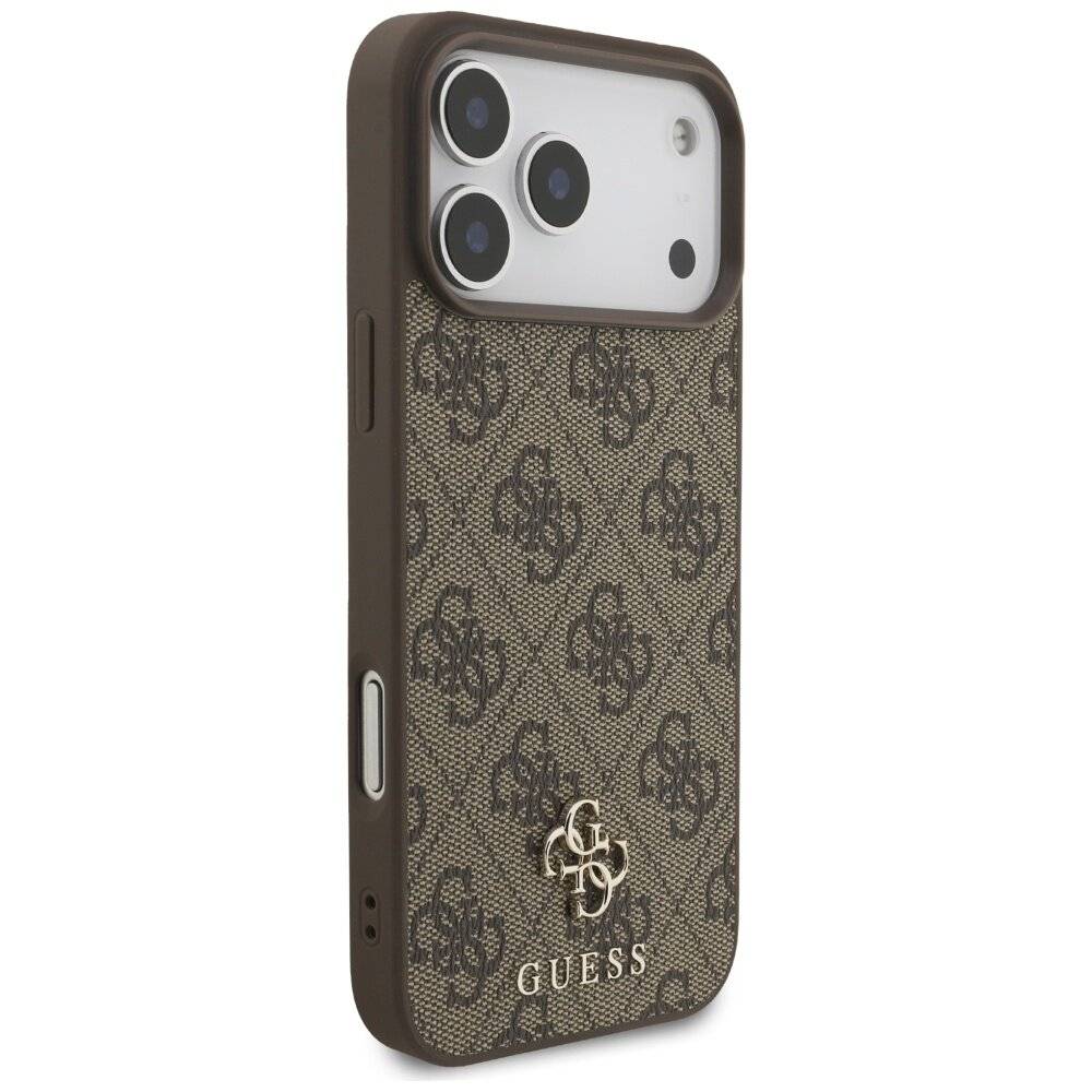Guess 4G Small Classic Logo MagSafe Hülle iPhone 17 Pro Max – Braun