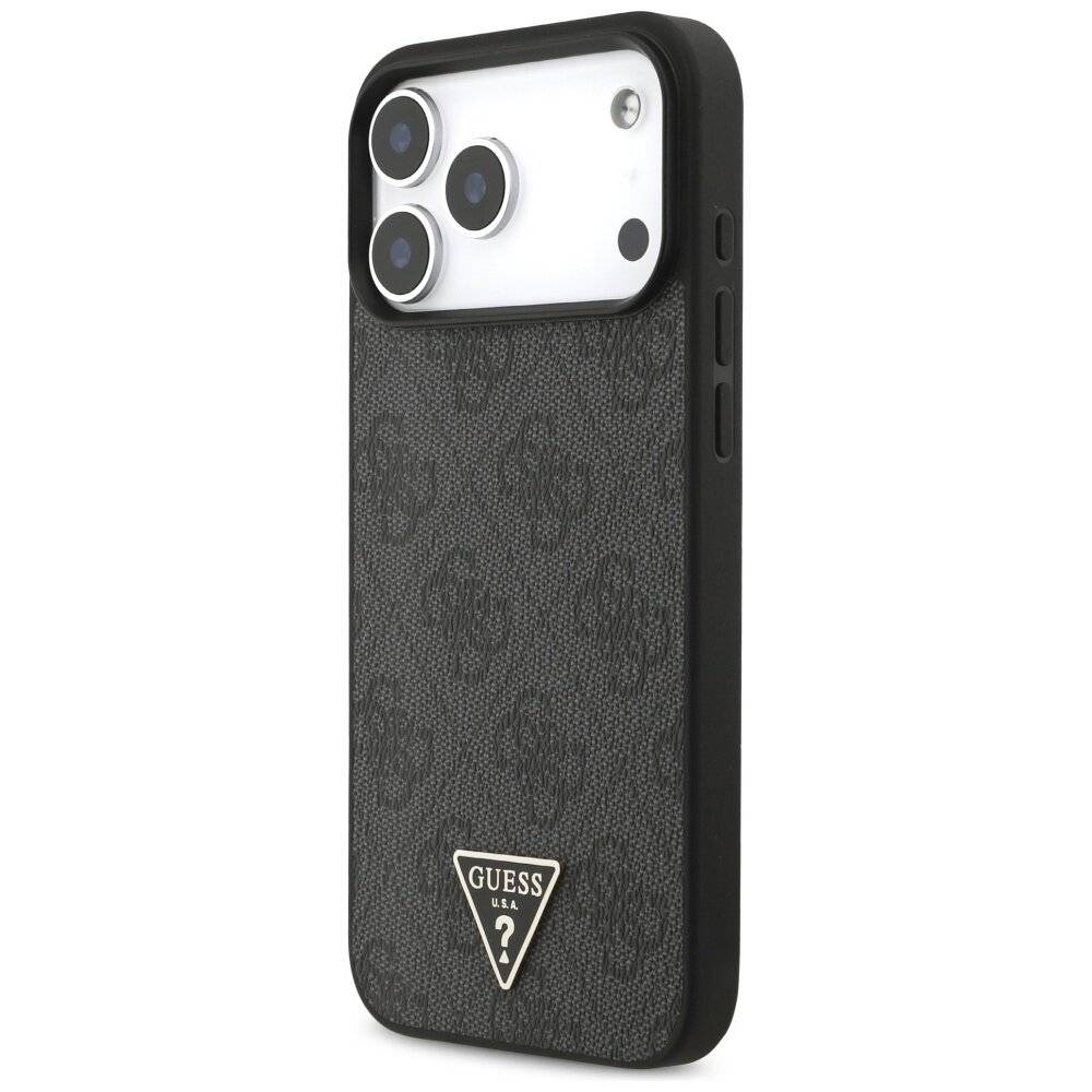 Guess 4G Strap Triangle Logo MagSafe Hülle iPhone 17 Pro Max – Schwarz