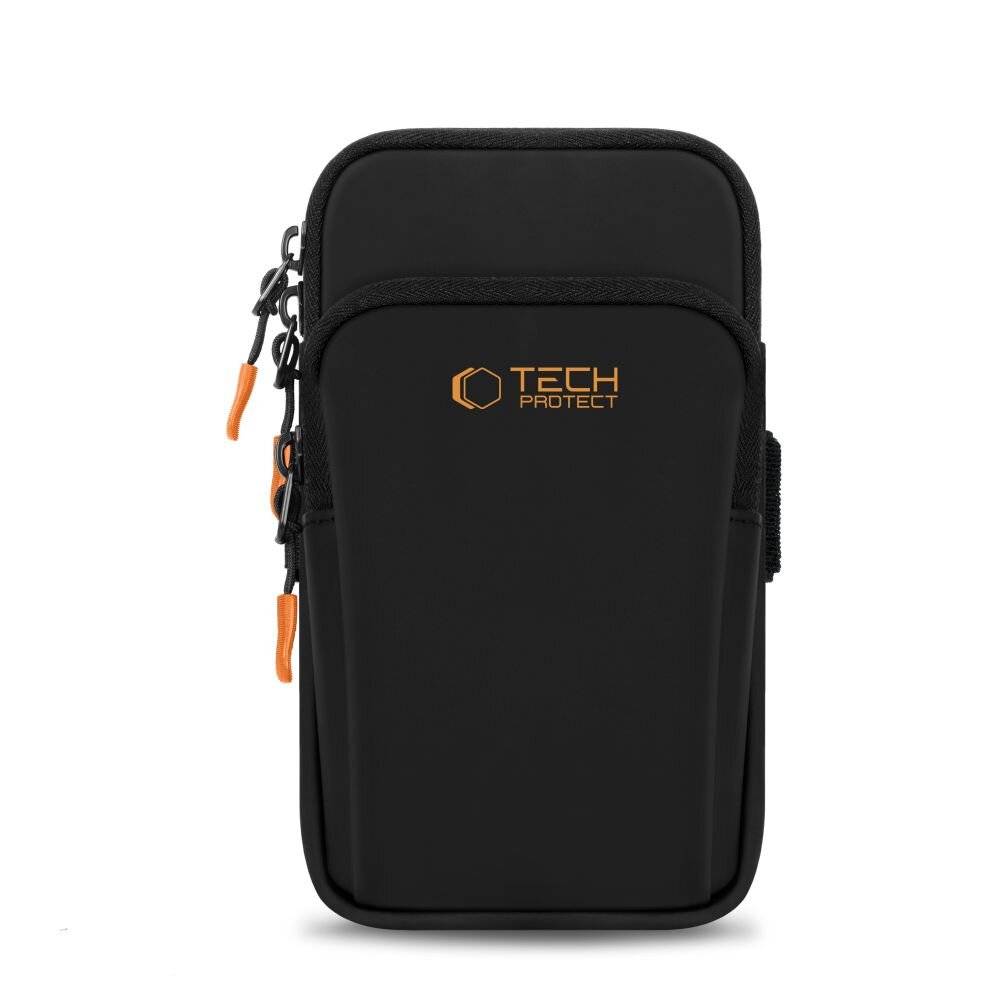 Tech-Protect M7 Universal Sportarmbandhülle - Schwarz und Orange