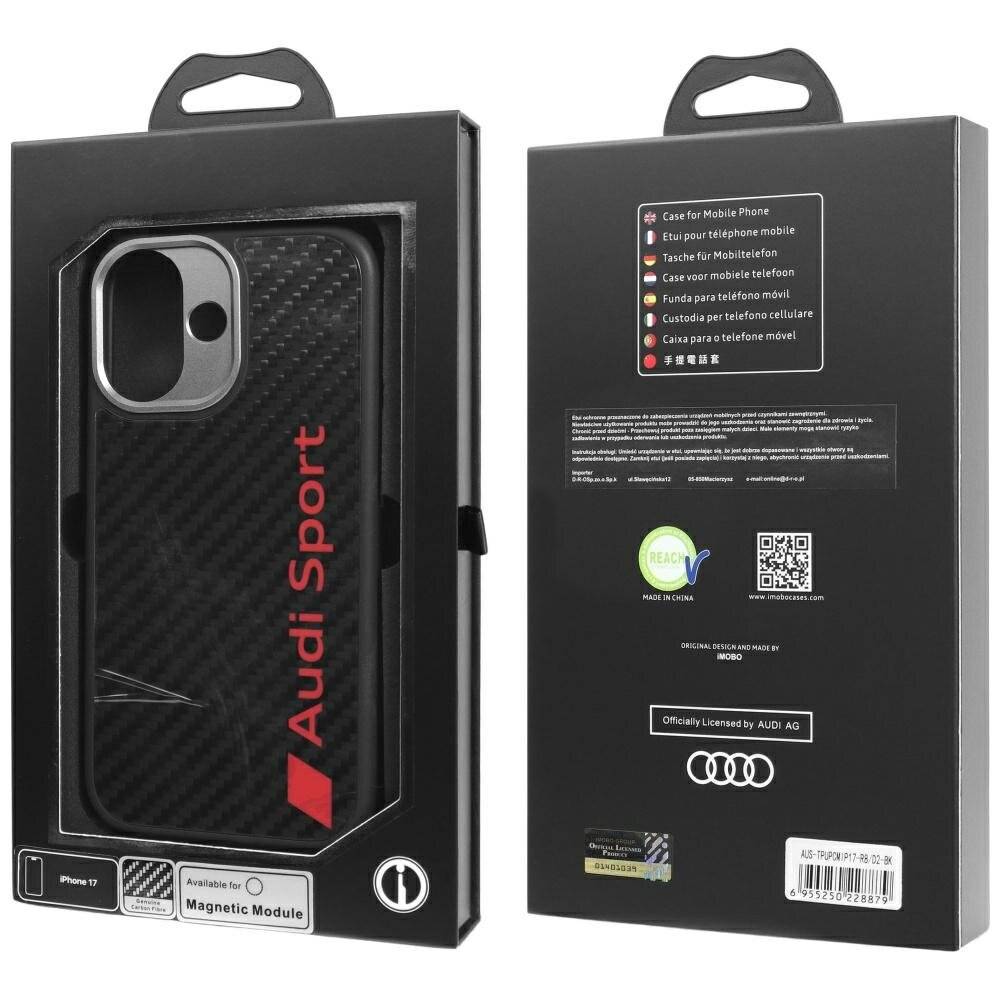 Audi R8 Carbon Fiber MagSafe Case iPhone 17 - Schwarz