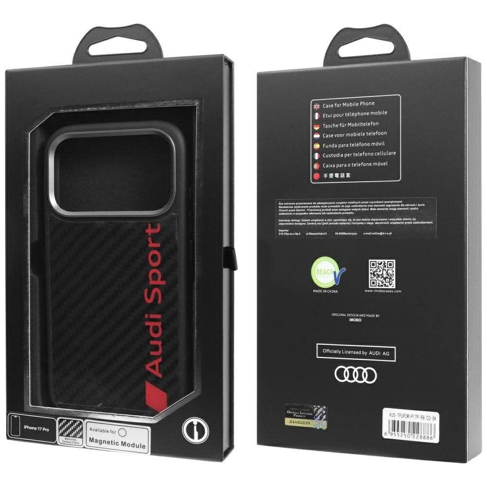 Audi R8 Carbon Fiber MagSafe Case iPhone 17 Pro - Schwarz