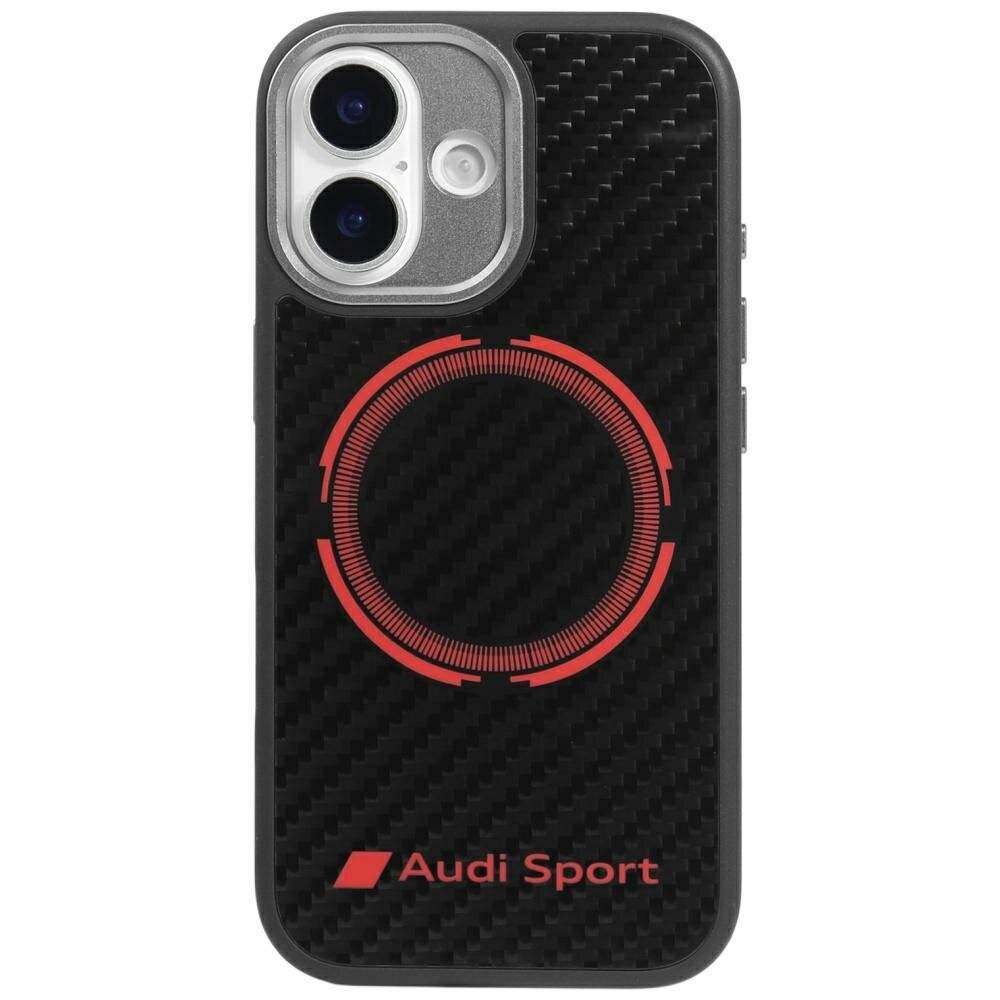 Audi RSQ Carbon Fiber Sport Red Circle MagSafe Case iPhone 17 - Schwarz